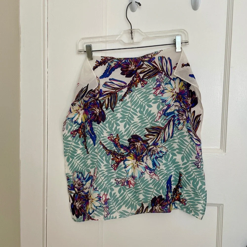 Colorful‎ Floral Print Square Scarf Silk Blend Neckerchief Accessory